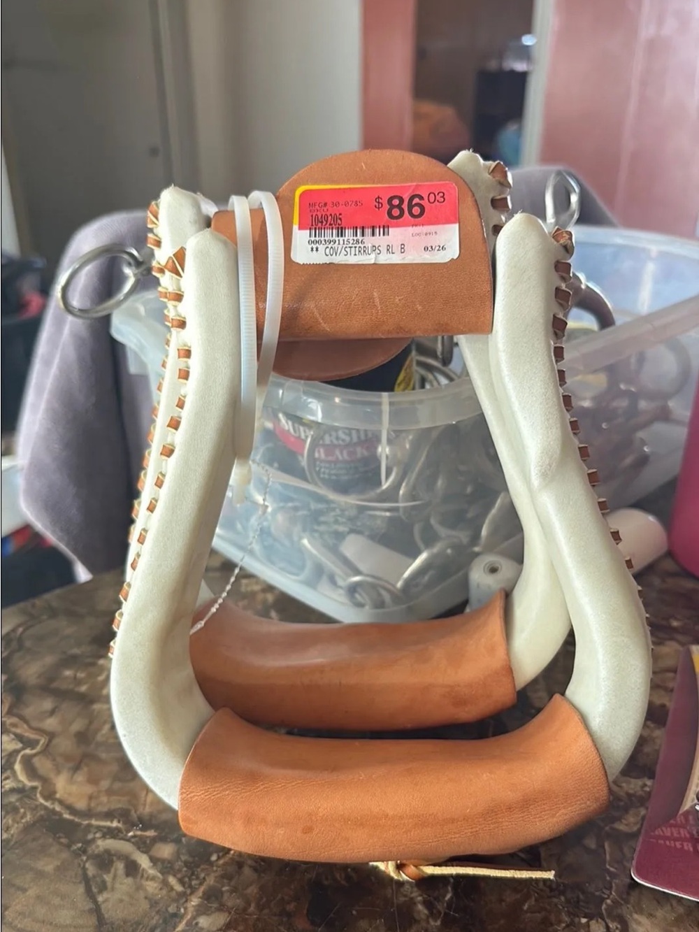 Brand new rawhide western stirrups